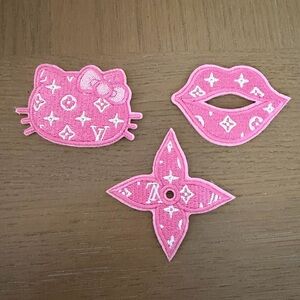 3 Pink Fashion Iron On Patches
